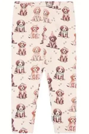 Hust & Claire Leggings Lisa (1-tlg) Niedlicher Welpen-Print mit Pfotenabdrücken beige 104