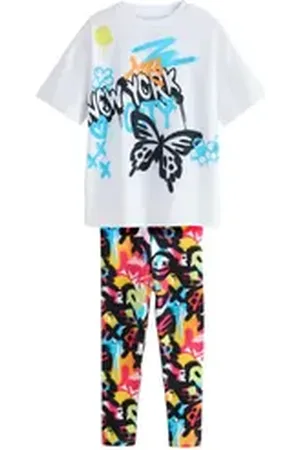 Next Oversize-Shirt Oversize-Shirt und Leggings im Set (2-tlg) weiß 146 (11 J.)