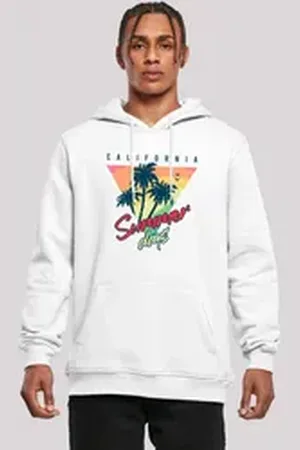 F4NT4STIC Kapuzenpullover California Palmen Retro Premium Qualität weiß XXL