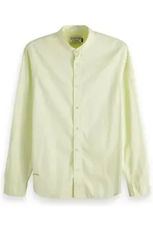 Scotch&Soda Kurzarmhemd Herren Langarmhemd Collarless Shirt 148894 gelb S