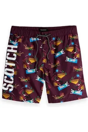 Scotch&Soda Badehose Herren Bunte Badeshorts mit Artwork 148552 lila S