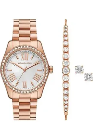 Michael Kors Quarzuhr Damen-Uhr-Set Lexington Armband Ohrringe Rosé MK1088SET