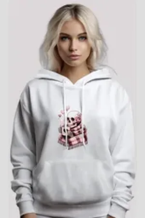 F4NT4STIC Kapuzenpullover Cozy Winter Skelett Premium Qualität weiß XL