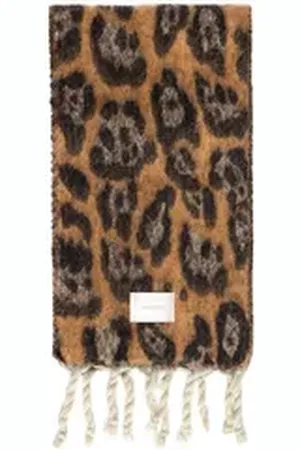 SASSYCLASSY Schal Schal Damen mit Leo-Print elegant, Warmer langer Schal im Leoprint Grau Offwhite Burgundy Braun Camel braun