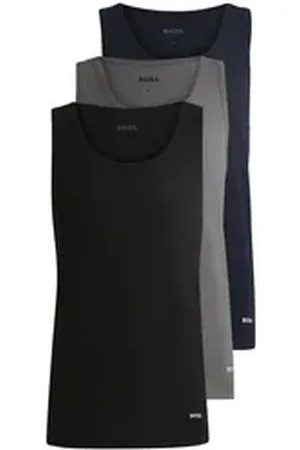 HUGO BOSS Tanktop 3P Classic (3) mit Label blau|grau|schwarz XL