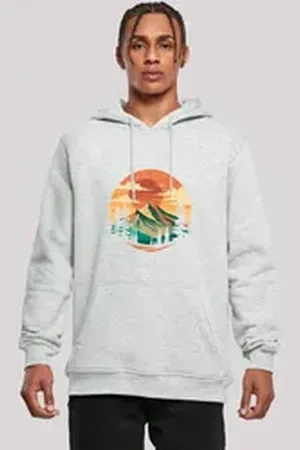 F4NT4STIC Kapuzenpullover Sonnenuntergang Berglandschaft Premium Qualität grau XL