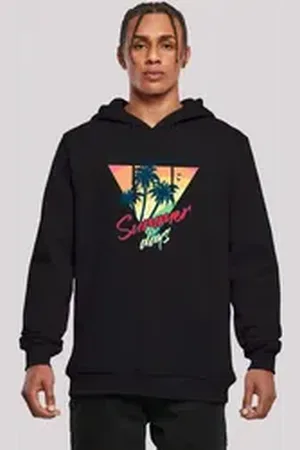F4NT4STIC Kapuzenpullover California Palmen Retro Premium Qualität schwarz S