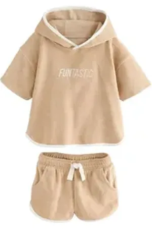 Next Strandoverall Frottee-Set aus 100 % Baumwolle (2-tlg) beige 104-110 (4-5 J.)