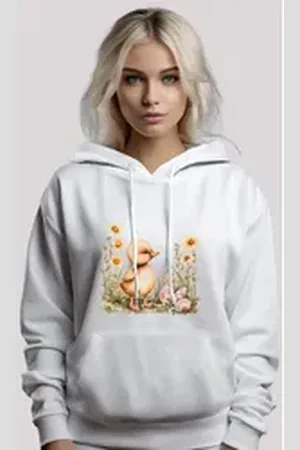 F4NT4STIC Kapuzenpullover Niedliche Enten Ostereier Premium Qualität weiß L