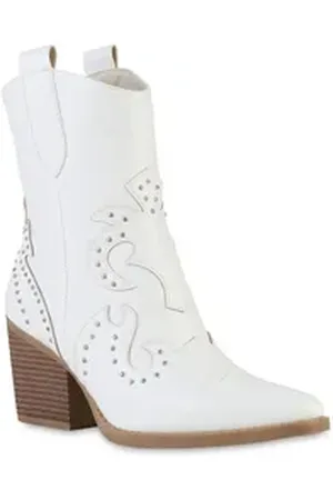 VAN HILL 841608 Cowboy Boots Schuhe weiß 38 EU