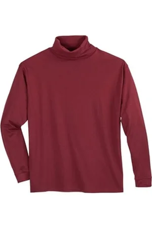 Adamo Print-Shirt Langarm-Rolli große Größen weinrot rot 12XL