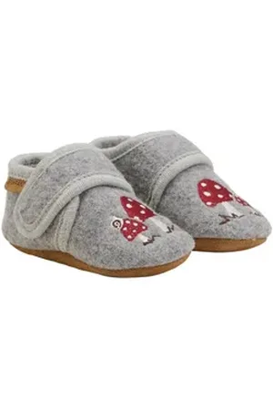 EN FANT Wool Slippers with Embroidery Hausschuh grau 25/26