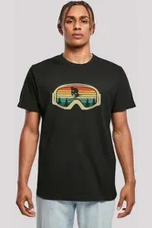 F4NT4STIC T-Shirt Retro Skibrille Wintersport Premium Qualität schwarz 4XL