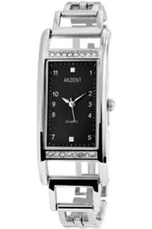 Akzent Quarzuhr SS8721500003 Damenuhr mit Metallarmband, 24 x 38 mm