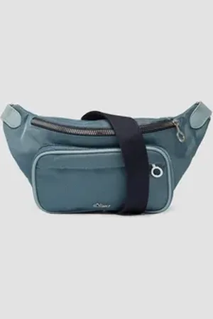 QS by s.Oliver Tragetasche Bauchtasche aus Nylon mit Logo und abnehmbaren Trägern, Logo blau