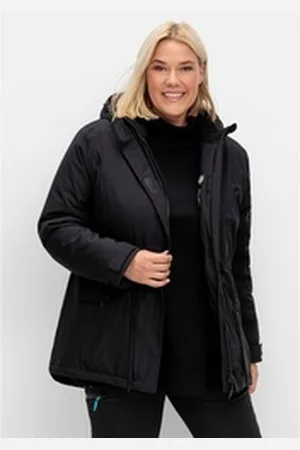 Sheego Outdoorjacke Große Größen mit Fleecefutter, wasser- und winddicht schwarz 46