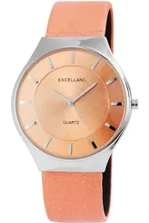 Excellanc Quarzuhr EX0160 Damen Lederimitations Armbanduhr, Damenuhr Lederimitat