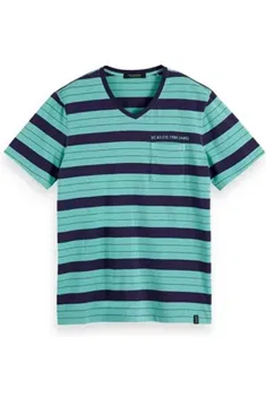 Scotch&Soda T-Shirt Herren T-Shirt Washed V-Neck 155412 grün L