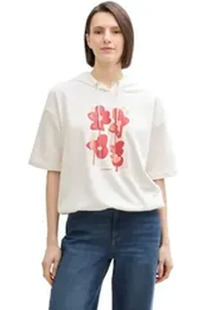 TOM TAILOR Hoodie mit Front Print weiß S (36)