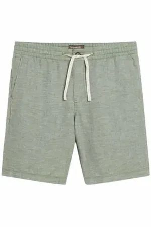 Superdry Bermudas Herren Bermuda-Shorts Leinen grau|grün L