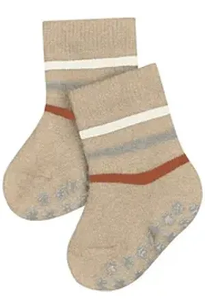 Falke Haussocken Multi Stripe (1-Paar) Vollplüsch-Strumpf aus Baumwolle braun 62-68