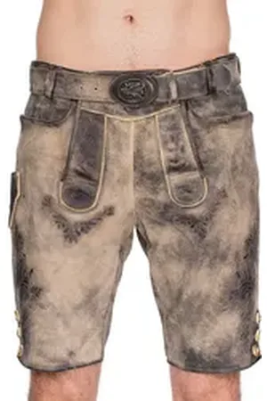 Mark Maddox Trachtenlederhose Lederhose Herren kurz - HOPFENSEE - beige antik beige 44