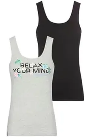 KangaROOS Tanktop (Packung, 2-tlg., 2er-Pack) 1x mit Frontdruck, 1x unifarben grau|schwarz 48/50 (XL)