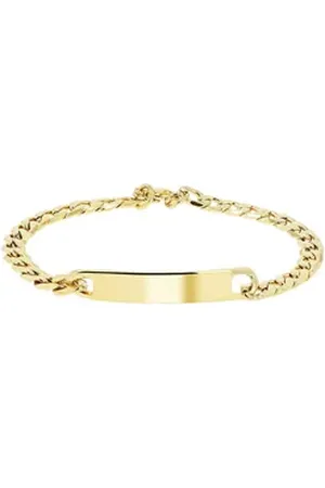 Akzent Armband Ellery Panzerarmband "Ellery" aus Edelstahl, Gravurplatte, (Einzeln), Damen Armband goldfarben