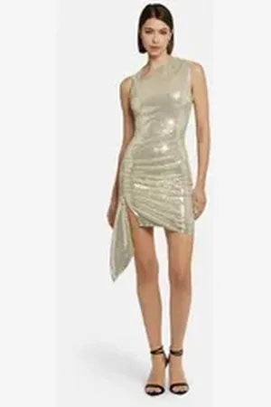 Nicowa Cocktailkleid ORIEVA (1-tlg) Asymmetrisches Pailletten 42
