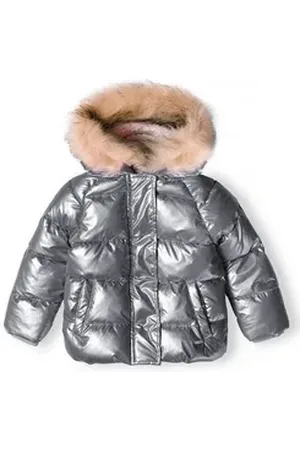 Minoti Winterjacke mit flauschiger Kapuze (2-14y) silberfarben 146-152cm