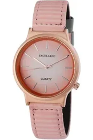 Excellanc Quarzuhr EX0028 Damenuhr mit Lederimitationsarmband, Damenuhr Lederimitat