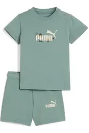 PUMA Trainingsanzug MINICATS SANDY ADVENTURES TEE AND SHORTS SET INF (2-tlg) grün 92