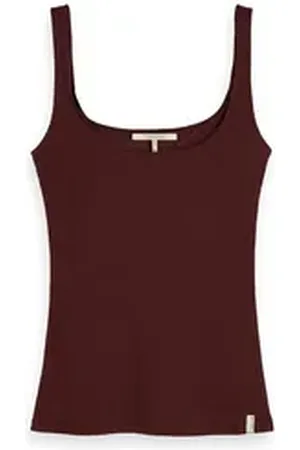 Scotch&Soda Tanktop Damen Tanktop aus Rippstrick 156576 braun M