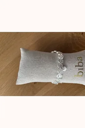 Biba Armband Armband metall, Smile silber oder Herzchen gold matt, elastisch silberfarben
