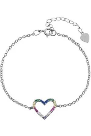 Akzent Armband Seresa 925/- Echt Silber Armband "Seresa" mit Herzelement, bunter (Einzeln), Mädchen Armband silberfarben