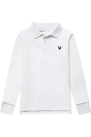 Minoti Langarmshirt Langärmeliges Polooberteil (1y-14y) weiß 80-86cm