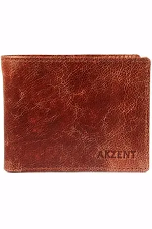 Akzent Geldbörse Hozan Herrengeldbörse aus Echt Leder, Querformat, Braun (Einzeln), Herren Geldbörse Quer Echtleder braun