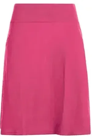 Vishes Jerseyrock Rock Damen Knielang Bio Baumwolle Breiter Bund Jersey Röcke Basic Hippie, Retro Style rosa 36