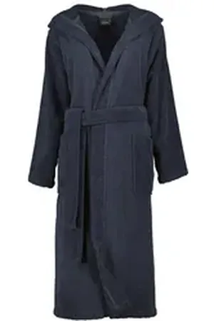 CAWÖ Cawö Home Bademantel Cawö Home Damen Bademantel Kapuze Luxury 827-17 blau Uni-Design, 100% Baumwolle blau XL