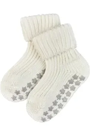 Falke Haussocken Cotton Catspads (1-Paar) mit rutschhemmendem Noppendruck weiß 74-80