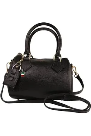 Florence Umhängetasche Umhängetasche Damen Handtasche (Umhängetasche), Damen Leder Umhängetasche, schwarz ca. 22cm x ca. 15cm schwarz