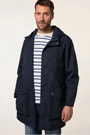 JP 1880 Kurzmantel JP AWARE Regenmantel wasserabweisend Kapuze blau|schwarz 4XL