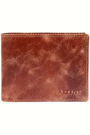 Akzent Geldbörse Femi Herrengeldbörse aus Echt Leder, RFID, Schwarz (Einzeln), Herren Geldbörse Quer Echtleder braun