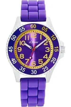QS by s.Oliver Quarzuhr 2033508, Armbanduhr, Kinderuhr, Mädchen, Jungen, ideal auch als Geschenk lila