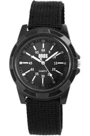 QBOS Quarzuhr QB0015 Herrenuhr mit Textilarmband, dunkelrot, Herrenuhr Textil
