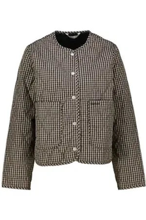 Barbour Steppjacke Damen Steppjacke CHECK MONROE QUILT Regular Fit (1-St) blau 44