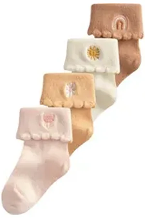 Next Basicsocken 5 x Babysocken mit Rollbündchen (5-Paar) braun 80-92 (1-2 J.)