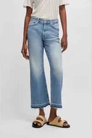 HUGO BOSS ORANGE Schlagjeans Soft Kick Flare High Rise ( ORANGE DENIM) in cropped Form blau 28