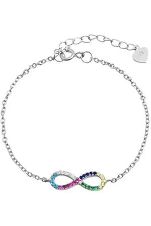 Akzent Armband Eyota 925/- Echt Silber Infinity-Armband "Eyota", bunter (Einzeln), Mädchen Armband silberfarben