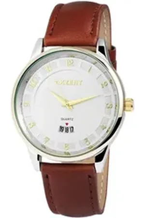 Akzent Quarzuhr AK0082 Herrenuhr mit Lederimitationsarmband, Herrenuhr Lederimitat